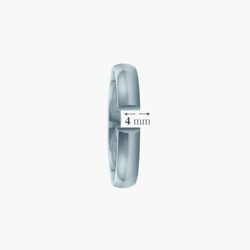 Obrączki ślubne: białe złoto, półokrągłe, 4 mm